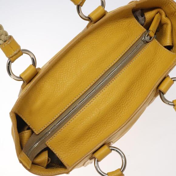 PRADA Hand Bag Leather Yellow Silver - Picture 6 of 13